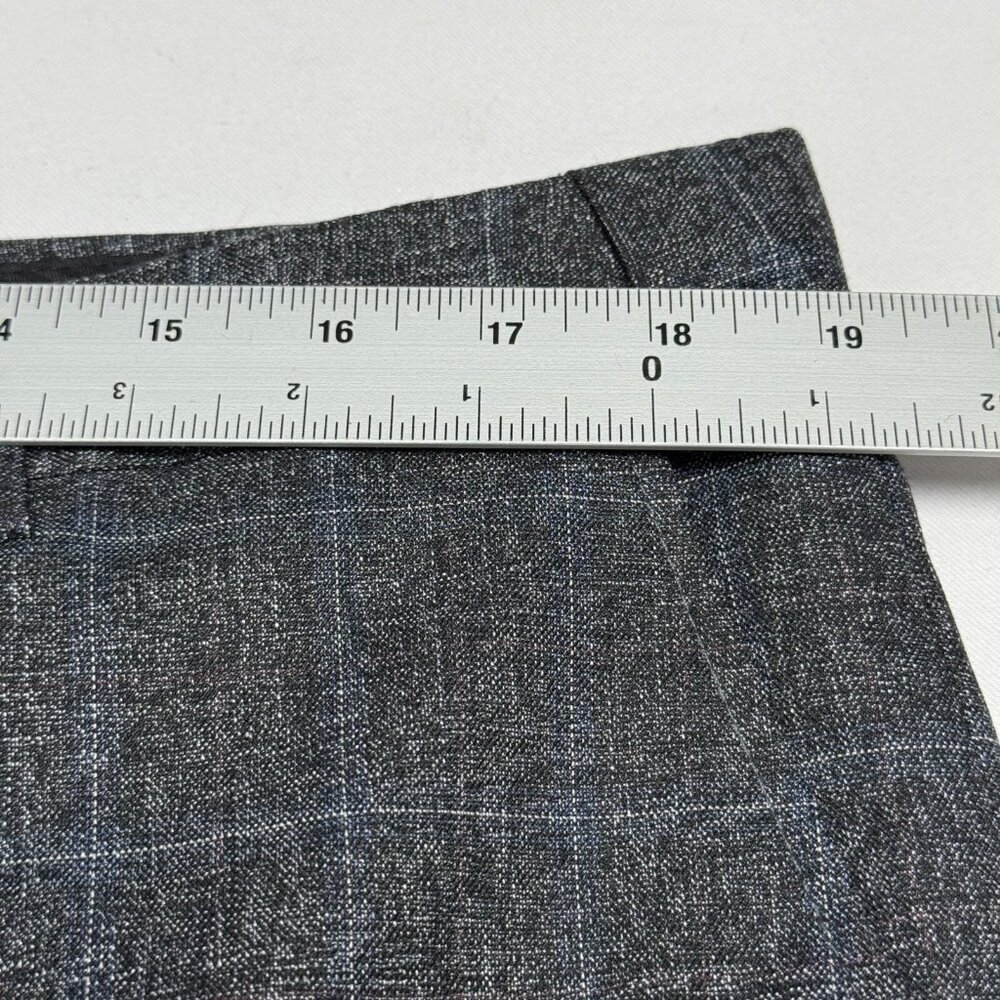 Stacy Adams NEW Windowpane Plaid Dress Pants Button Closure Men 38R Gray - Picture 7 of 13